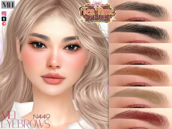 Alpha Tea Time Mei Eyebrows N449 - The Sims 4 Custom Content