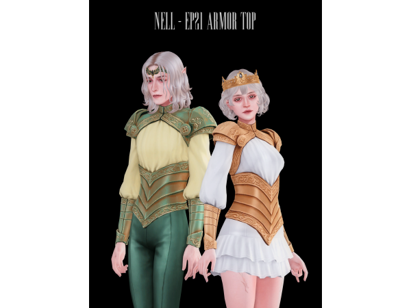 Maxis Match EP21 Armor Top by nell_le - The Sims 4 Custom Content