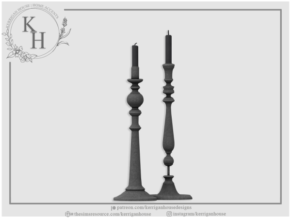 Alpha [khd] Gray Candles - The Sims 4 Custom Content