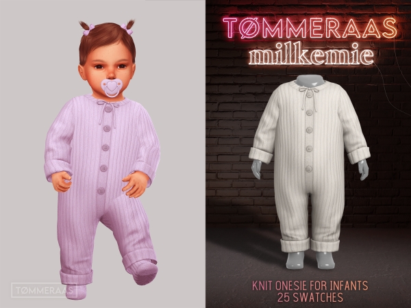 Alpha TØMMERAAS Knit Onesie for Infants - The Sims 4 Custom Content