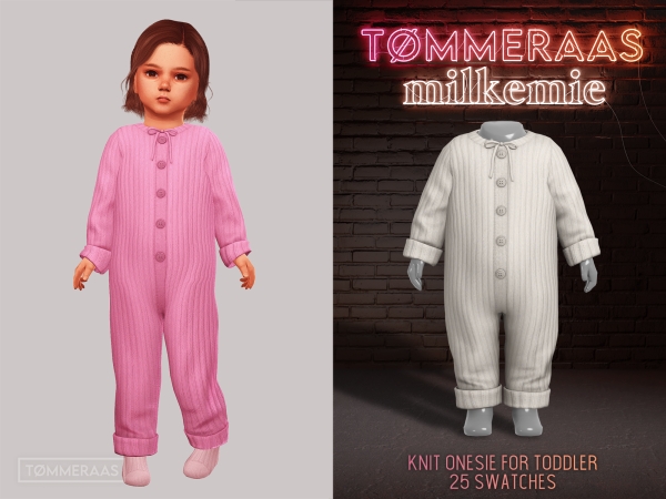 Alpha TØMMERAAS Knit Onesie for Toddlers - The Sims 4 Custom Content