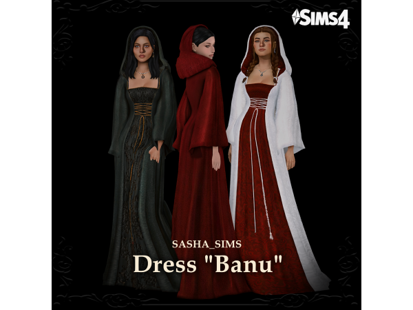 Maxis Match Dress Banu by sasha_sims - The Sims 4 Custom Content