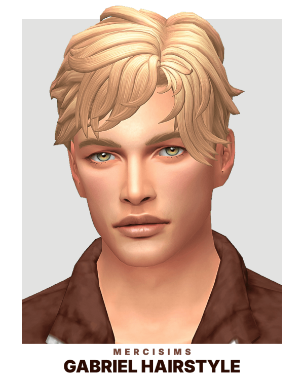Maxis Match Gabriel Hairstyle by Mercisims - The Sims 4 Custom Content