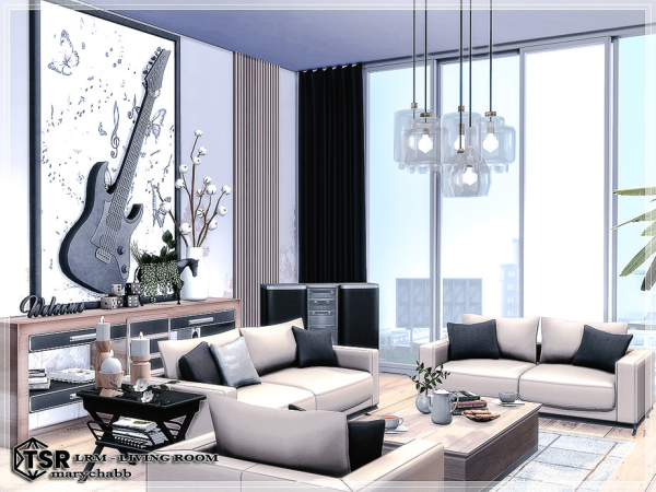Mix LRM Living Room with Dining Area by marychabb - The Sims 4 Custom Content