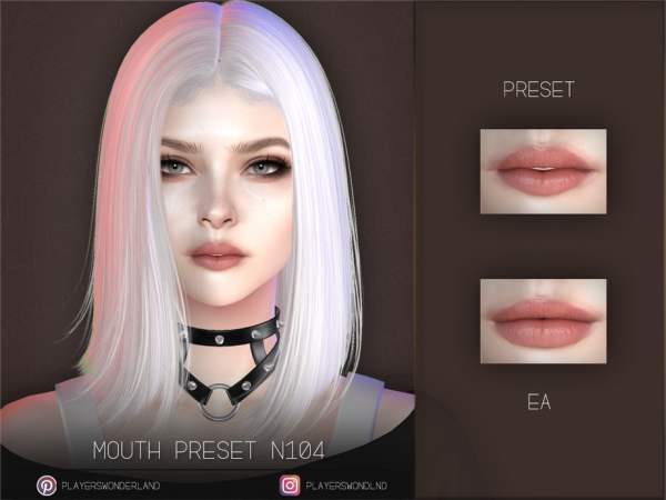Mix Mouth Preset N104 by PlayersWonderland - The Sims 4 Custom Content