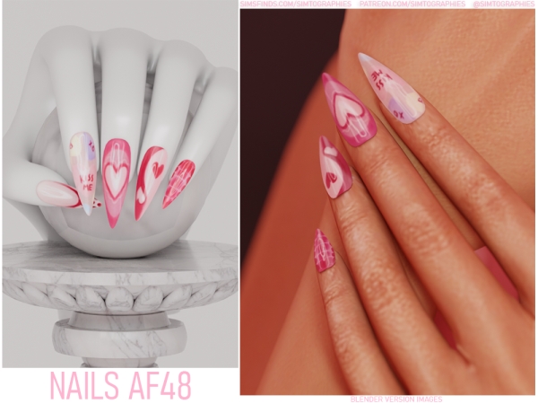 Alpha Nails AF48 - The Sims 4 Custom Content