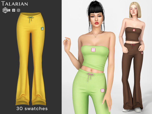 Alpha Kenzie Flared Drawstring Sweatpants by talarian - The Sims 4 Custom Content