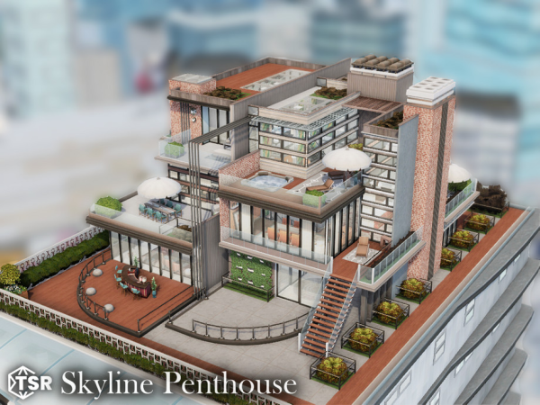 Maxis Match Skyline Penthouse l noCC by simzmora - The Sims 4 Custom Content