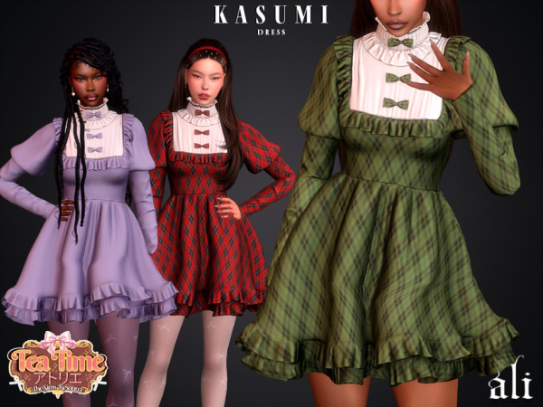 Alpha Tea Time Atelier KASUMI dress by ali1 - The Sims 4 Custom Content