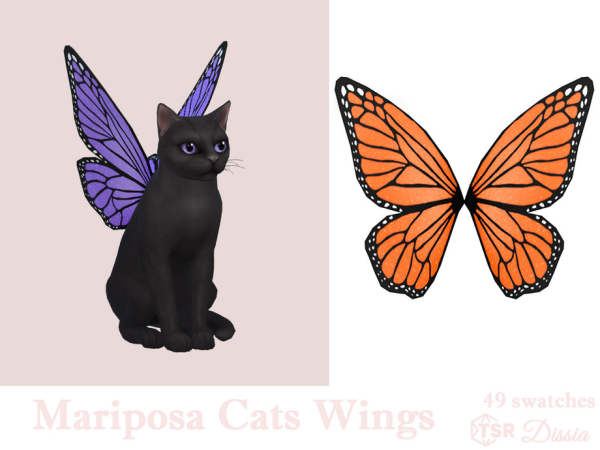 Mix Mariposa Cats Wings by Dissia - The Sims 4 Custom Content