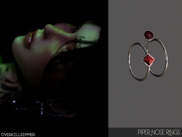 Alpha Piper nose rings - The Sims 4 Custom Content