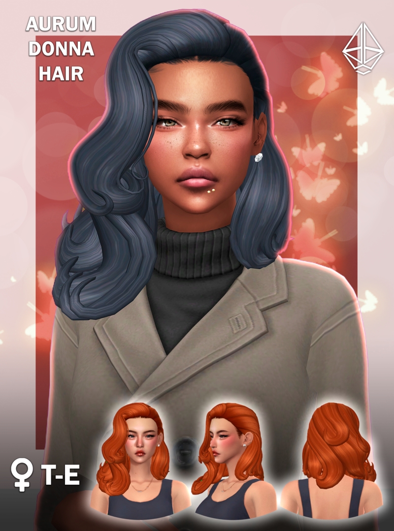 Maxis Match Donna maxis match retro hair by aurum - The Sims 4 Custom Content