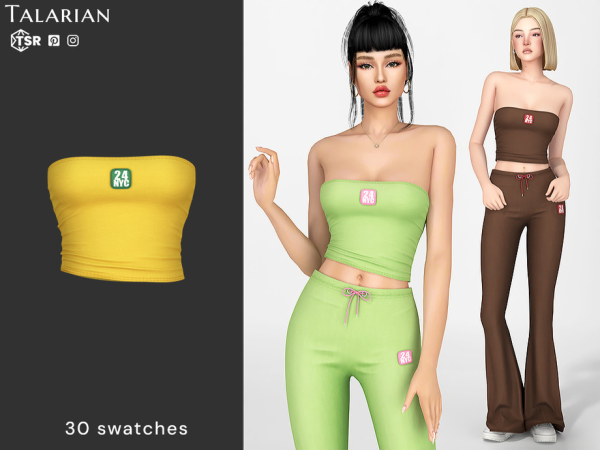 Alpha Kenzie Strapless Tube Top by talarian - The Sims 4 Custom Content