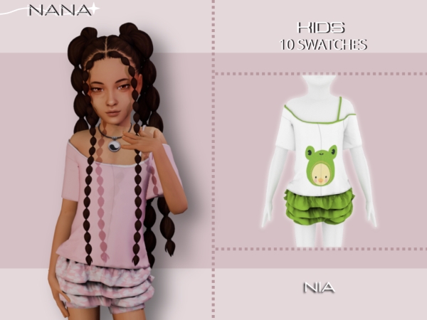 Maxis Match 7NANA (Nia) Shirt w. Ruffled Skirt - The Sims 4 custom content