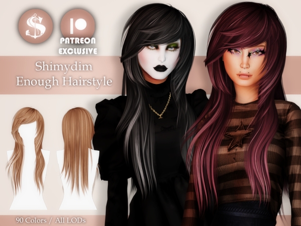Alpha Shimydim Enough Hairstyle - The Sims 4 Custom Content