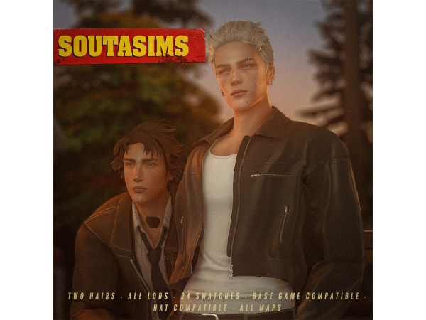 Maxis Match Leo John hair by soutasimss - The Sims 4 Custom Content