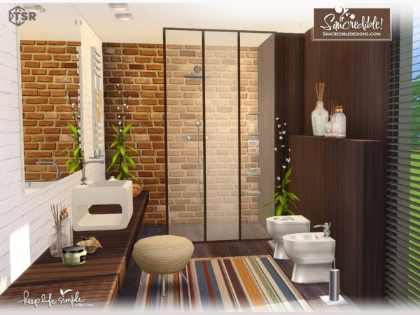 Mix Keep Life Simple bathroom - The Sims 4 Custom Content