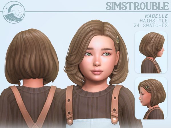 Maxis Match Mabelle Hairstyle Set Child Conversion by simstrouble - The Sims 4 Custom Content