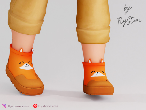 Maxis Match Toddler Fox Boots by FlyStone - The Sims 4 Custom Content