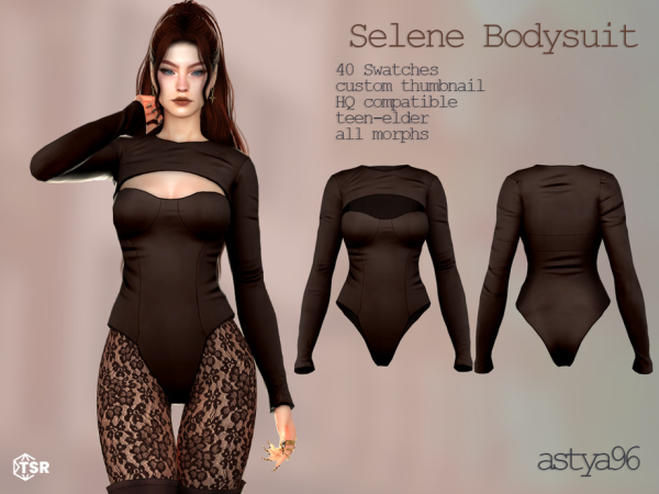 Alpha Selene Bodysuit by astya96cc - The Sims 4 Custom Content