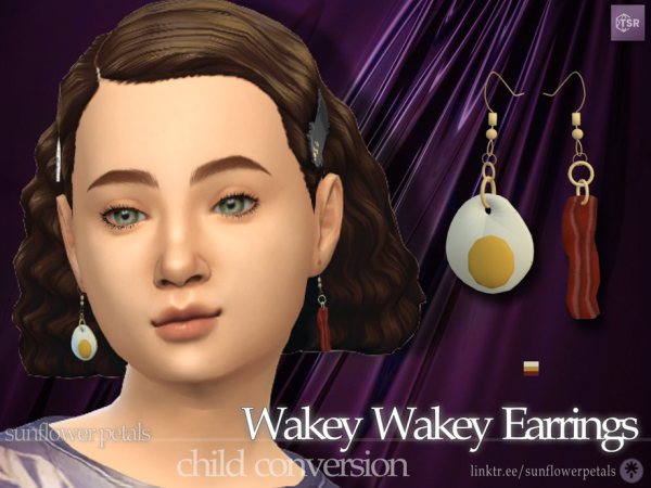 Mix Wakey Wakey Earrings For Kids - The Sims 4 Custom Content