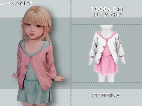 Maxis Match 7NANA (Corrine) Dress w. Varsity Jacket - The Sims 4 custom content