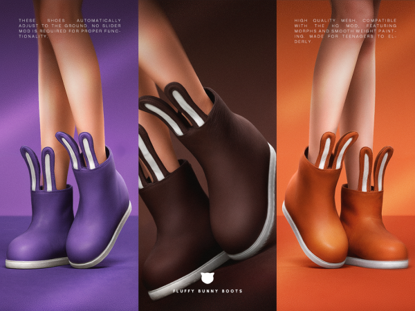 Alpha Fluffy Bunny Boots - The Sims 4 Custom Content
