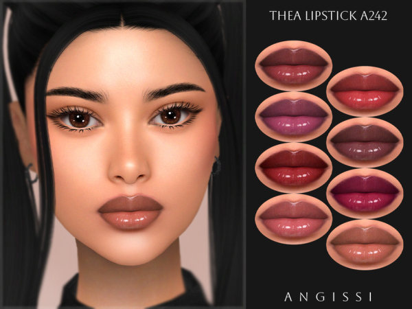 Alpha Thea Lipstick A242 by ANGISSI - The Sims 4 Custom Content