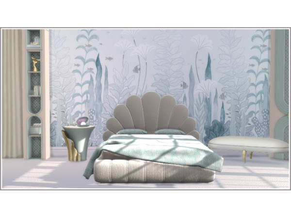 Alpha Coral and Kelp Panoramic Wallpaper - The Sims 4 Custom Content