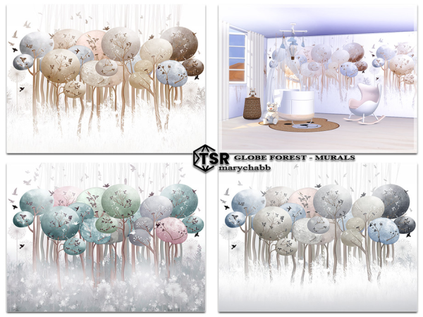 Mix Globe Forest Murals for kids - The Sims 4 Custom Content