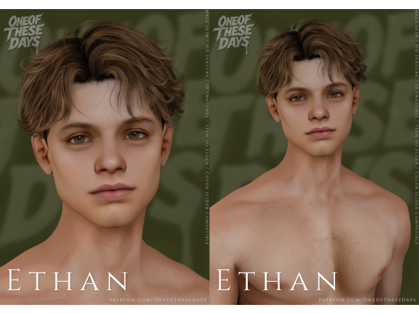 Alpha Ethan SKIN SKINOVERLAY nosemask tray files - The Sims 4 Custom Content