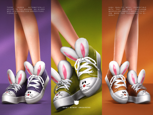 Alpha Baby Bunny Sneakers - The Sims 4 Custom Content