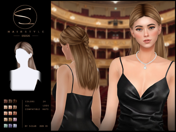 Alpha sclub_ts4_hair_ 050326 Club by S - The Sims 4 Custom Content
