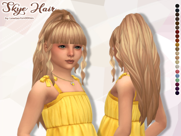 Maxis Match Skye Hair Child version by Lewbertsn00tles - The Sims 4 Custom Content