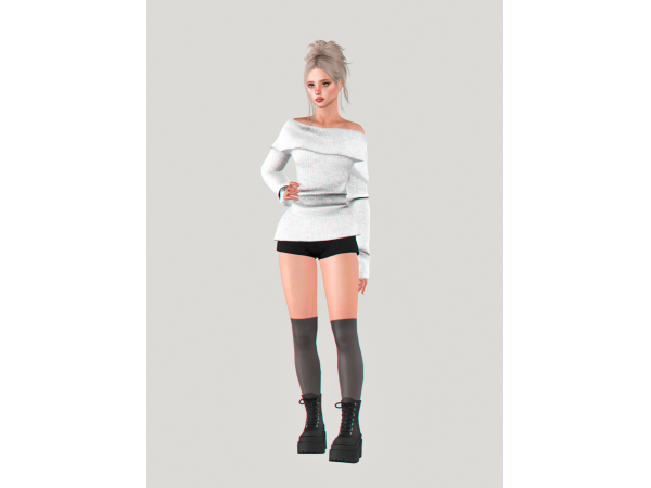 Alpha [CHAMIS]SWEATERSHORTS - The Sims 4 Custom Content