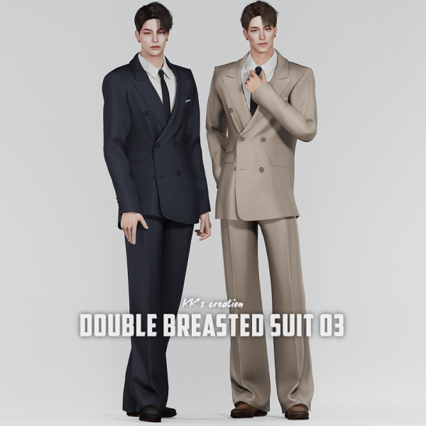 Alpha [KK] DOUBLE BREASTED SUIT 03 by simsfinds - The Sims 4 Custom Content