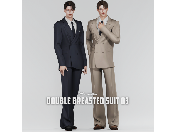 Alpha [KK] DOUBLE BREASTED SUIT 03 - The Sims 4 Custom Content