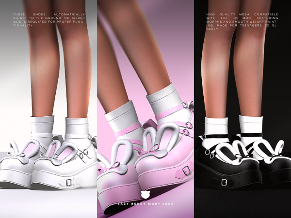 Alpha Kawaii Bunny Mary Jane (Easter 2026) - The Sims 4 custom content