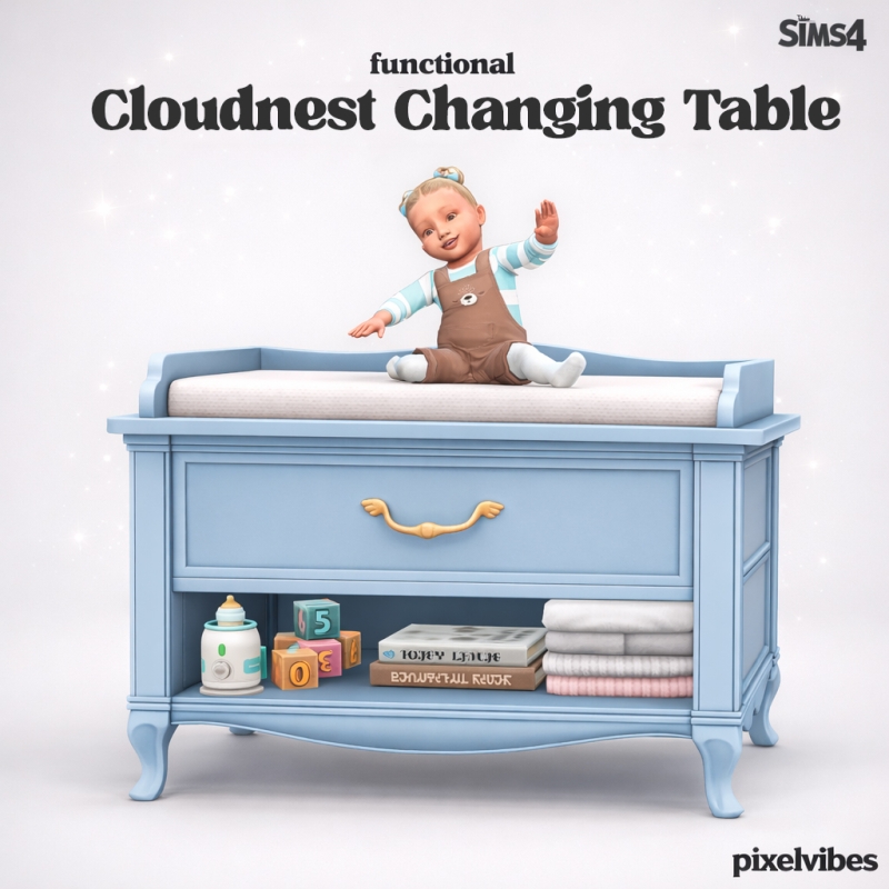 Mix Cloudnest Changing Table by pixelvibes - The Sims 4 Custom Content