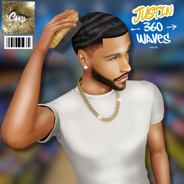 Alpha Justin 360 Waves Sul Sul Wave Butter Functional Durag Set by simsfinds - The Sims 4 Custom Content