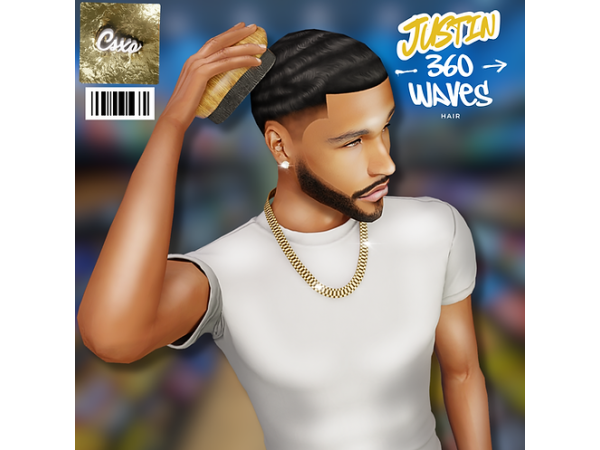 Alpha Justin 360 Waves Sul Sul Wave Butter Functional Durag Set - The Sims 4 Custom Content