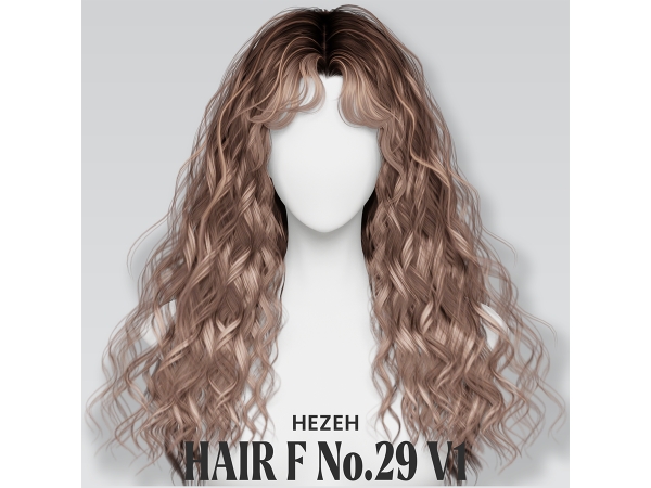 Alpha [Hezeh]FHair No29 V1 - The Sims 4 Custom Content