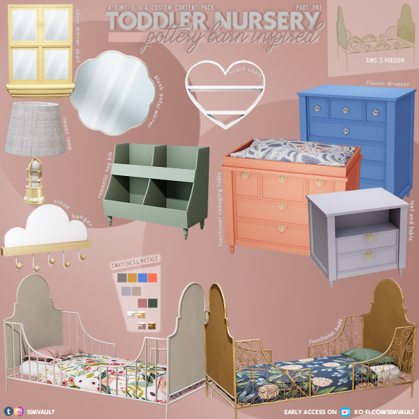 Alpha PB Inspired NurseryToddler Set by simsfinds - The Sims 4 Custom Content