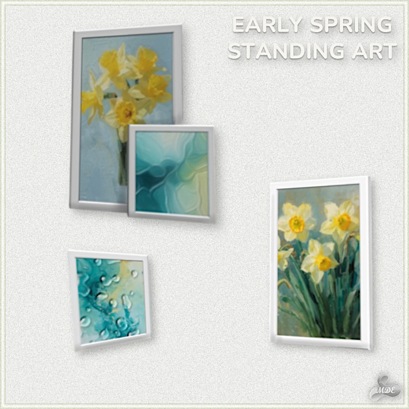 Maxis Match Early Spring Standing Art by mde - The Sims 4 Custom Content