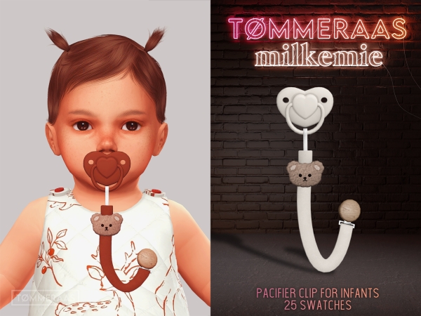 Mix TØMMERAAS Bear Pacifier Clip for Infants - The Sims 4 Custom Content