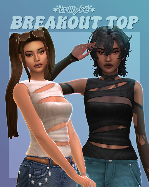 Maxis Match Breakout Top by simsfinds - The Sims 4 Custom Content