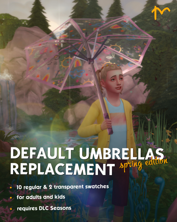 Maxis Match DEFAULT umbrellas replacement spring edition by simsfinds - The Sims 4 Custom Content