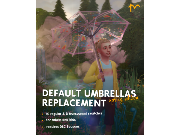 Maxis Match DEFAULT umbrellas replacement spring edition by mariliuiw_ts4 - The Sims 4 Custom Content
