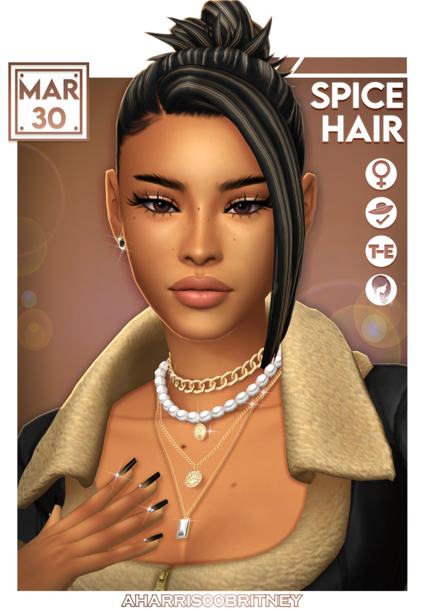 Maxis Match Spice Hair by simsfinds - The Sims 4 Custom Content