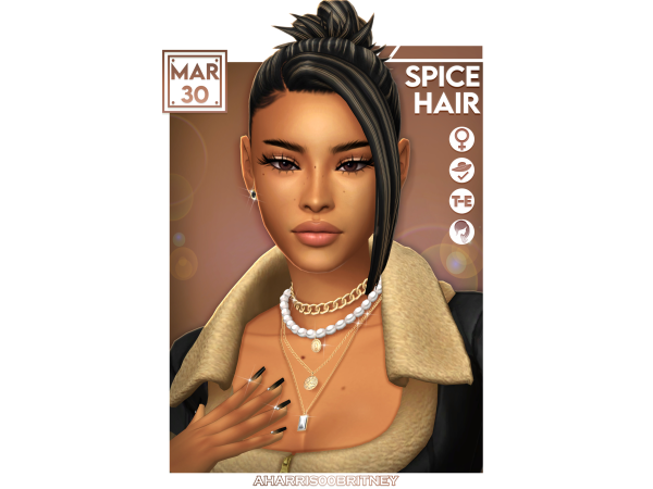 Maxis Match Spice Hair by aharris00britney - The Sims 4 Custom Content